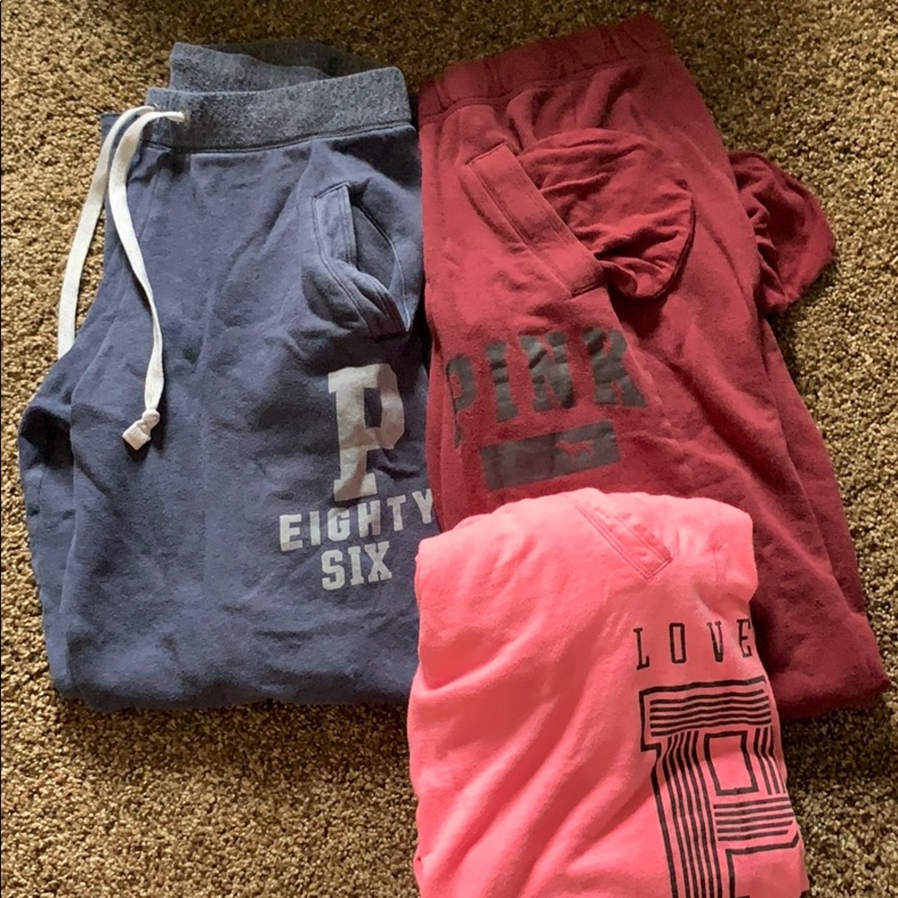 Bundle of 3 pairs of PINK sweat pants!